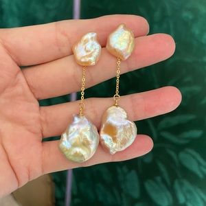 Two-Way Natural Pearl Earrings